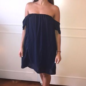 Navy Blue off the shoulder dress
